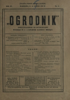 Ogrodnik : dwutygodnik ilustrowany. R. 15, nr 3 (12 lutego 1925)