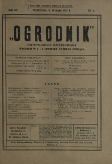 Ogrodnik : dwutygodnik ilustrowany. R. 15, nr 9 (14 maja 1925)