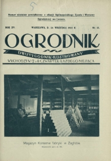 Ogrodnik : dwutygodnik ilustrowany. R. 15, nr 18 (24 września 1925)