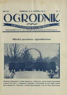Ogrodnik : dwutygodnik ilustrowany. R. 16, nr 1 (14 stycznia 1926)