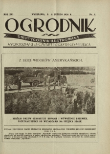 Ogrodnik : dwutygodnik ilustrowany. R. 16, nr 3 (11 lutego 1926)