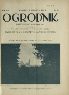 Ogrodnik : dwutygodnik ilustrowany. R. 16, nr 24 (23 grudnia 1926)