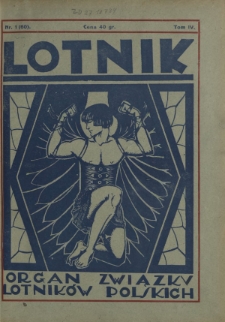 Lotnik : organ Związku Lotników Polskich / red.: Bolesł. Ostrowski, Józef Filipowicz. T. 4, nr 1=60 (7 lipca 1926)