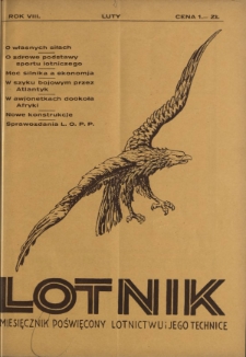 Lotnik : organ Wielkopolskiego Klubu Lotników / red. Edmund Hołodyński. R. 8, nr 2=131 (luty 1931)