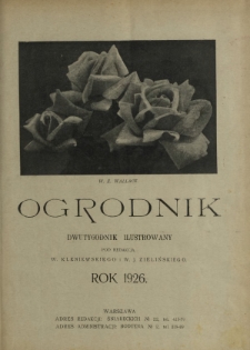 Skorowidz artykułów drukowanych w "Ogrodniku" w 1926 r.