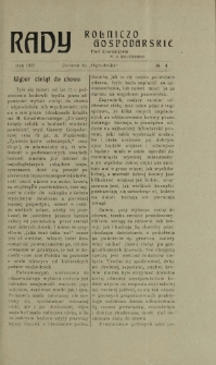 Rady Rolniczo-Gospodarskie : dodatek do "Ogrodnika" / pod red. W. J. Zielińskiego. 1927, nr 4