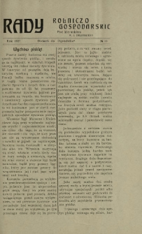 Rady Rolniczo-Gospodarskie : dodatek do "Ogrodnika" / pod red. W. J. Zielińskiego. 1927, nr 10