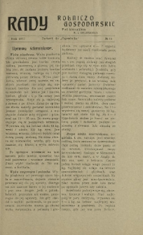Rady Rolniczo-Gospodarskie : dodatek do "Ogrodnika" / pod red. W. J. Zielińskiego. 1927, nr 14