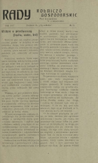 Rady Rolniczo-Gospodarskie : dodatek do "Ogrodnika" / pod red. W. J. Zielińskiego. 1927, nr 15