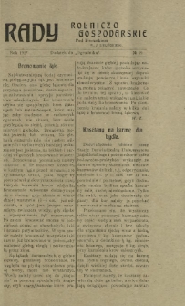Rady Rolniczo-Gospodarskie : dodatek do "Ogrodnika" / pod red. W. J. Zielińskiego. 1927, nr 19