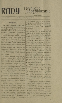 Rady Rolniczo-Gospodarskie : dodatek do "Ogrodnika" / pod red. W. J. Zielińskiego. 1927, nr 20