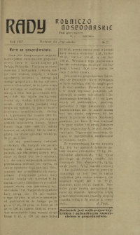Rady Rolniczo-Gospodarskie : dodatek do "Ogrodnika" / pod red. W. J. Zielińskiego. 1927, nr 21