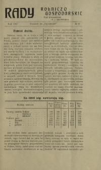 Rady Rolniczo-Gospodarskie : dodatek do "Ogrodnika" / pod red. W. J. Zielińskiego. 1927, nr 22