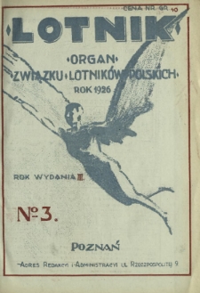 Lotnik : organ Związku Lotników Polskich. T. 3, nr 3=42 (16 stycznia 1926)