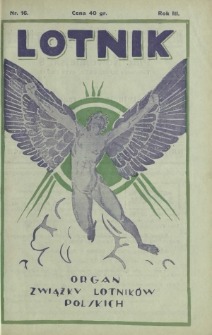 Lotnik : organ Związku Lotników Polskich. T. 3, nr 16=54 (1 maja 1926)