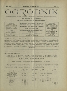 Ogrodnik : pismo dwutygodniowe ilustrowane obejmujące wszystkie działy ogrodnictwa / pod red. W. J. Zielińskiego. R. 21, nr 6 (26 marca 1931)