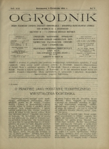 Ogrodnik : pismo dwutygodniowe ilustrowane obejmujące wszystkie działy ogrodnictwa / pod red. W. J. Zielińskiego. R. 21, nr 7 (9 kwietnia 1931)