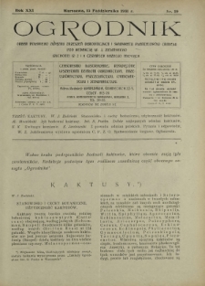 Ogrodnik : pismo dwutygodniowe ilustrowane obejmujące wszystkie działy ogrodnictwa / pod red. W. J. Zielińskiego. R. 21, nr 19 (15 października 1931)