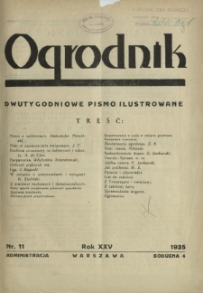 Ogrodnik : dwutygodniowe pismo ilustrowane / red. W. J. Zieliński. R.25, nr 11 (15 czerwca 1935)