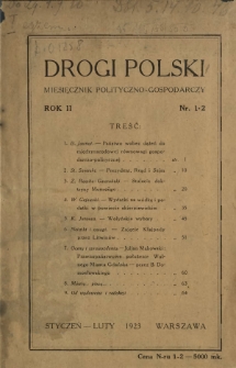 Drogi Polski : miesięcznik polityczno-gospodarczy. R. 2, nr 1-2 (styczeń-luty 1923)