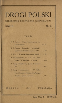 Drogi Polski : miesięcznik polityczno-gospodarczy. R. 2, nr 3 (marzec 1923)