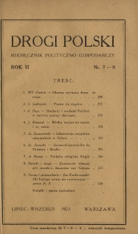 Drogi Polski : miesięcznik polityczno-gospodarczy. R. 2, nr 7-9 (lipiec-wrzesień 1923)