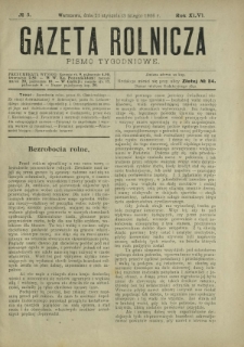 Gazeta Rolnicza : pismo tygodniowe. R. 46, nr 5 (21 stycznia 1906)