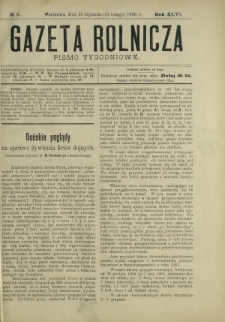 Gazeta Rolnicza : pismo tygodniowe. R. 46, nr 6 (28 stycznia 1906)