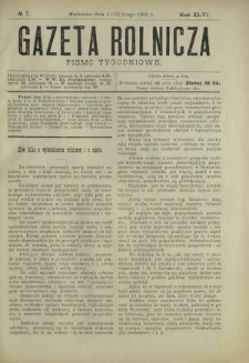 Gazeta Rolnicza : pismo tygodniowe. R. 46, nr 7 (4 lutego 1906)