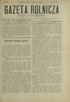 Gazeta Rolnicza : pismo tygodniowe. R. 46, nr 12 (11 marca 1906)