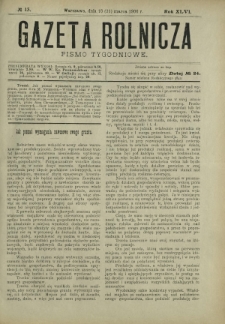 Gazeta Rolnicza : pismo tygodniowe. R. 46, nr 13 (18 marca 1906)