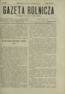 Gazeta Rolnicza : pismo tygodniowe. R. 46, nr 16 (8 kwietnia 1906)