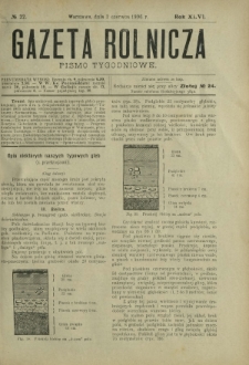 Gazeta Rolnicza : pismo tygodniowe. R. 46, nr 22 (2 czerwca 1906)