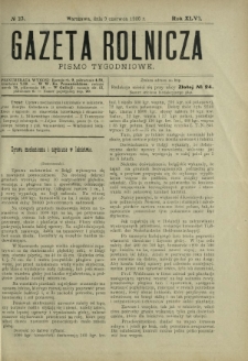 Gazeta Rolnicza : pismo tygodniowe. R. 46, nr 23 (9 czerwca 1906)