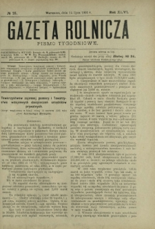 Gazeta Rolnicza : pismo tygodniowe. R. 46, nr 28 (14 lipca 1906)
