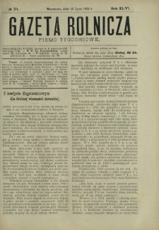 Gazeta Rolnicza : pismo tygodniowe. R. 46, nr 30 (28 lipca 1906)