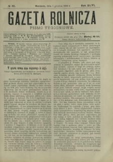 Gazeta Rolnicza : pismo tygodniowe. R. 46, nr 48 (1 grudnia 1906)