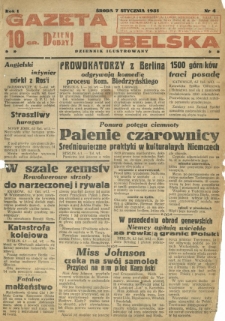 Gazeta Lubelska : dziennik ilustrowany. R. 1, nr 4 (7 stycznia 1931)