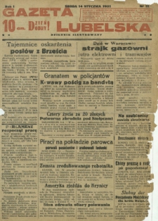 Gazeta Lubelska : dziennik ilustrowany : dzień dobry! R. 1, nr 11 (14 stycznia 1931)