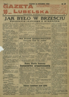 Gazeta Lubelska : dziennik ilustrowany. R. 1, nr 13 (16 stycznia 1931)