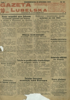 Gazeta Lubelska : dziennik ilustrowany. R. 1, nr 16 (19 stycznia 1931)