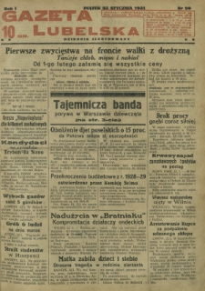 Gazeta Lubelska : dziennik ilustrowany. R. 1, nr 20 (23 stycznia 1931)