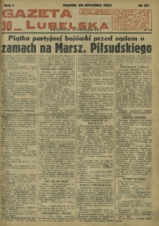Gazeta Lubelska : dziennik ilustrowany. R. 1, nr 27 (30 stycznia 1931)