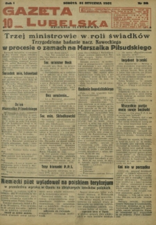 Gazeta Lubelska : dziennik ilustrowany. R. 1, nr 28 (31 stycznia 1931)