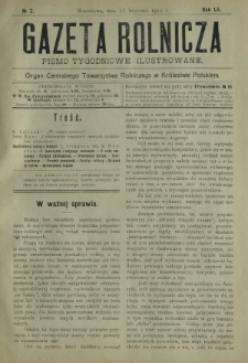 Gazeta Rolnicza : pismo tygodniowe ilustrowane. R. 52, nr 2 (12 stycznia 1912)
