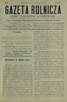 Gazeta Rolnicza : pismo tygodniowe ilustrowane. R. 52, nr 8 (23 lutego 1912)