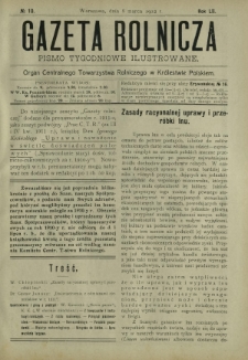 Gazeta Rolnicza : pismo tygodniowe ilustrowane. R. 52, nr 10 (8 marca 1912)