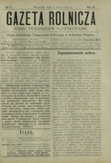 Gazeta Rolnicza : pismo tygodniowe ilustrowane. R. 52, nr 11 (15 marca 1912)