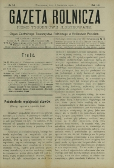 Gazeta Rolnicza : pismo tygodniowe ilustrowane. R. 52, nr 14 (5 kwietnia 1912)