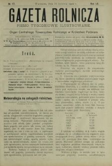 Gazeta Rolnicza : pismo tygodniowe ilustrowane. R. 52, nr 17 (26 kwietnia 1912)